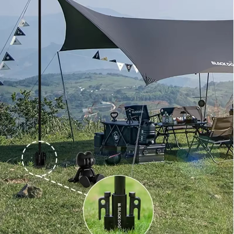 BLACKDOG Camping Baldachin Stange Halter aus Aluminium für Zelt und Markise in Schwarz - Bild 3