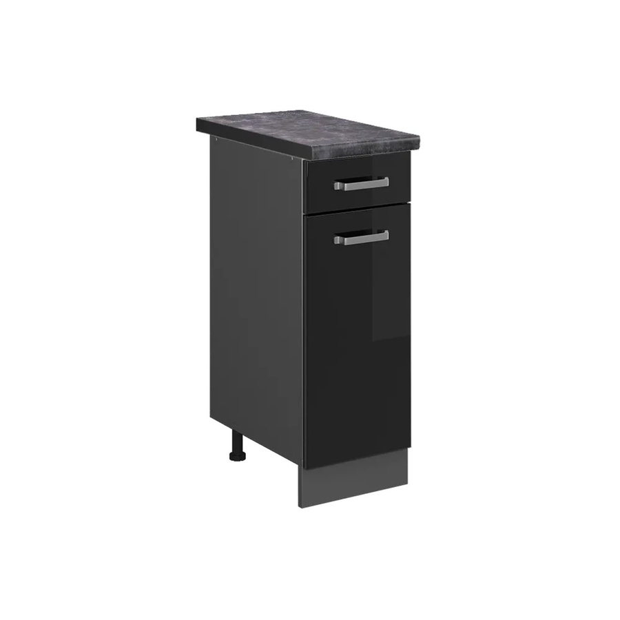 Vicco Küchenunterschrank R-Line Schwarz Hochglanz Anthrazit B: 30 cm, H: 81,6 cm, T: 60 cm - Bild 2