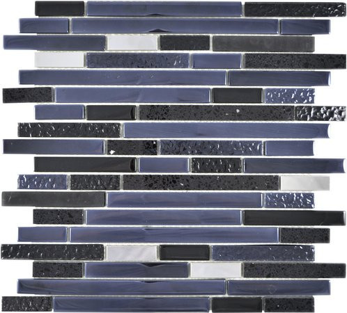HuH Mosaik Mosaikfliese Dream Wandbelag in Schwarz mit Steinoptik und Glanz-Effekt, B/L: 30 x 30 cm - Bild 1