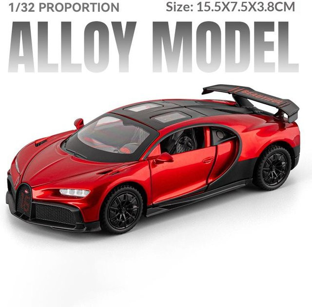 Linyi toy car Bugatti Chiron Rennmodell, 1:32, Metall, ab 14 Jahren - Bild 1