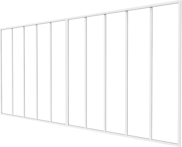 Vente-unique Glaswand Bayview Weiß aus Aluminium und Glas, Breite: 120 cm, Tiefe: 4,4 cm - Bild 1