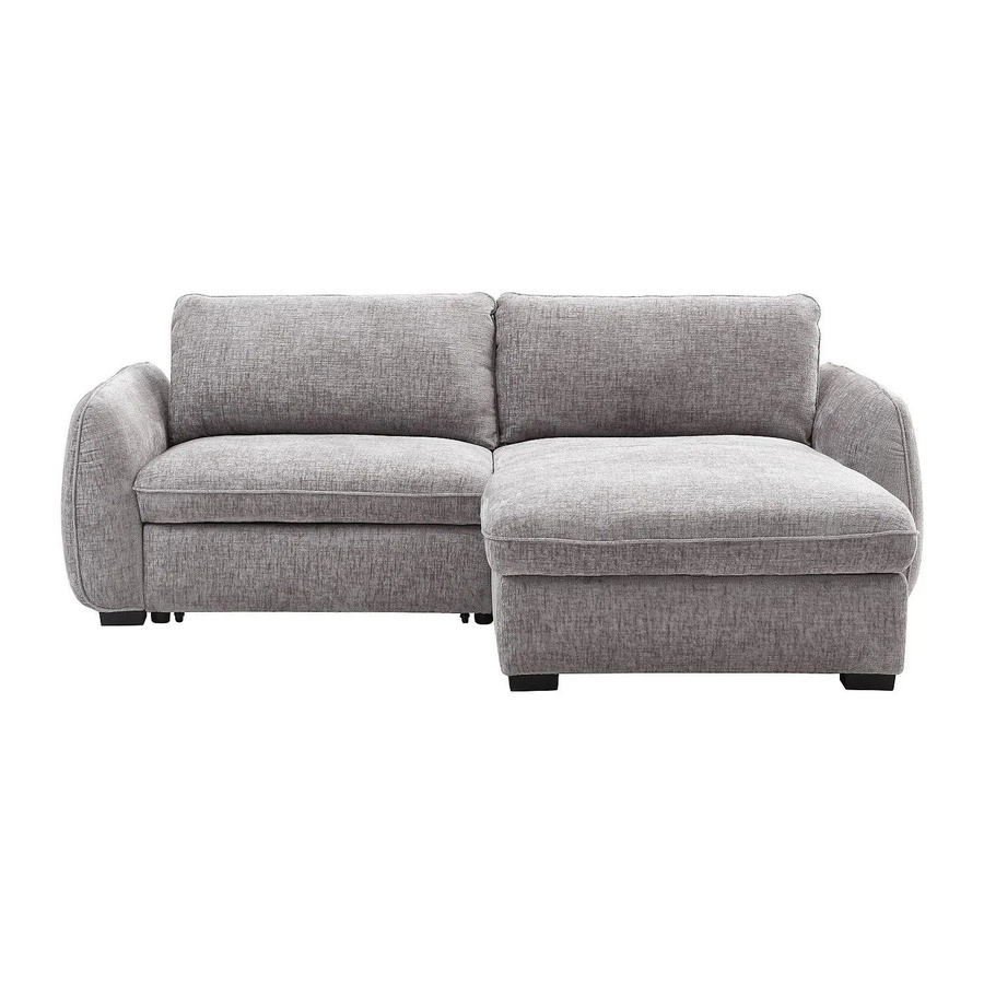 Vente-unique Schlafsofa Monavi in Grau mit Schlaffunktion und L-Form - Bild 2