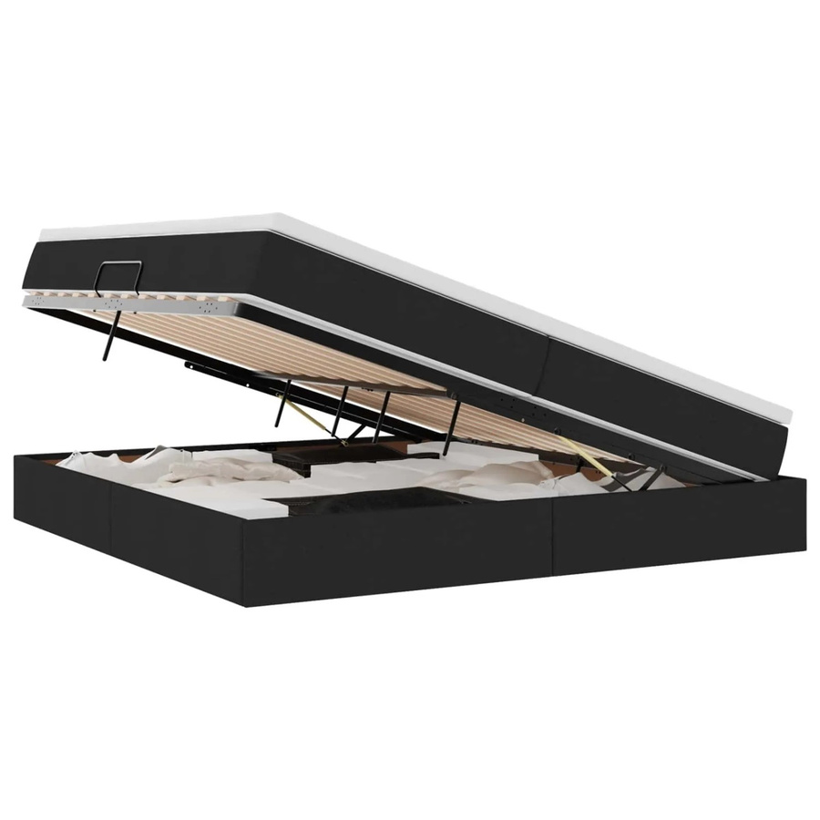 vidaXL Aufbewahrungsbett mit Matratze Schwarz B/T/H: 200 x 200 x 204 cm - Bild 2