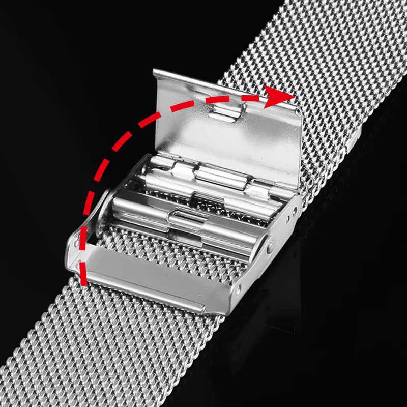 Uhrenarmband Milanaise, Edelstahl, Silber, Unisex - Bild 3
