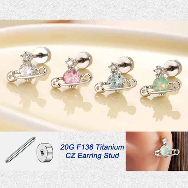 Ohrstecker mling, Saturn CZ, Titan, Zirkonia, Silber - Bild 1