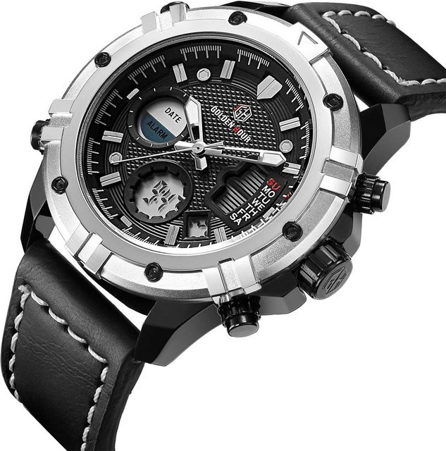 GOLDENHOUR Smartwatch, Analog-Digital, Schwarz, Silikon, Herren - Bild 1