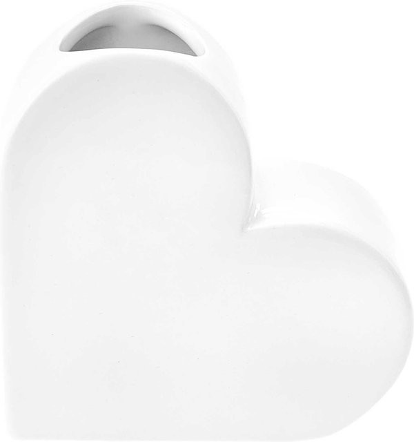 Rico Design Keramik Vase Herz Weiß B: 16 cm, T: 6 cm, H: 16 cm - Bild 1