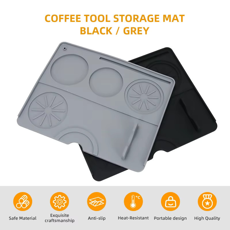 Kisshome Espresso Tamper Station Silikon Matte Schwarz für 51mm 54mm 58mm Siebträger - Bild 4