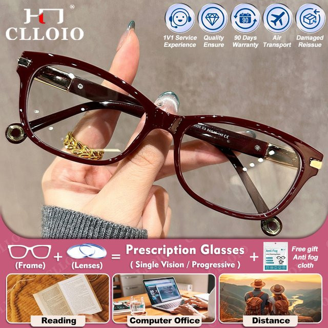 CLLOIO Lesebrille Retro, Vollrand, Frauen, Blaulichtfilter - Bild 1