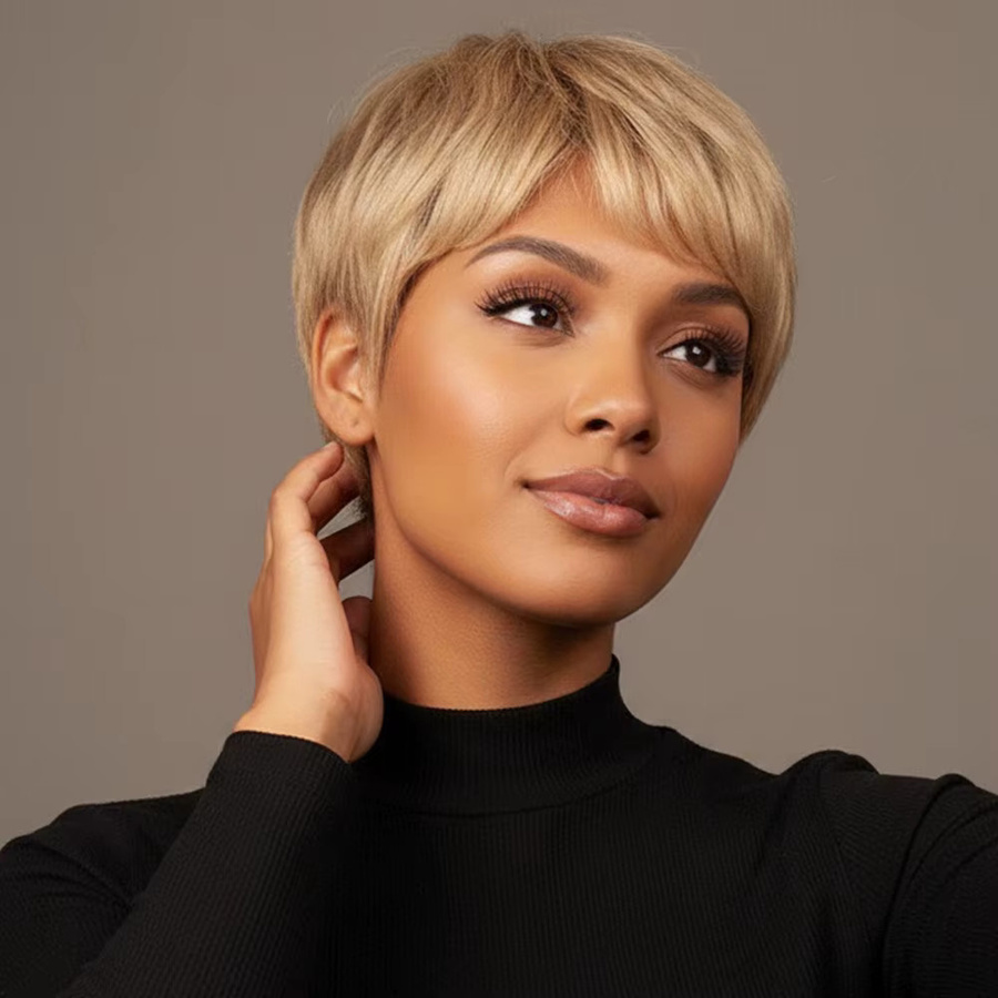 OYM HAIR Pixie-Schnitt-Perücke aus Echthaar, Damen - Bild 2
