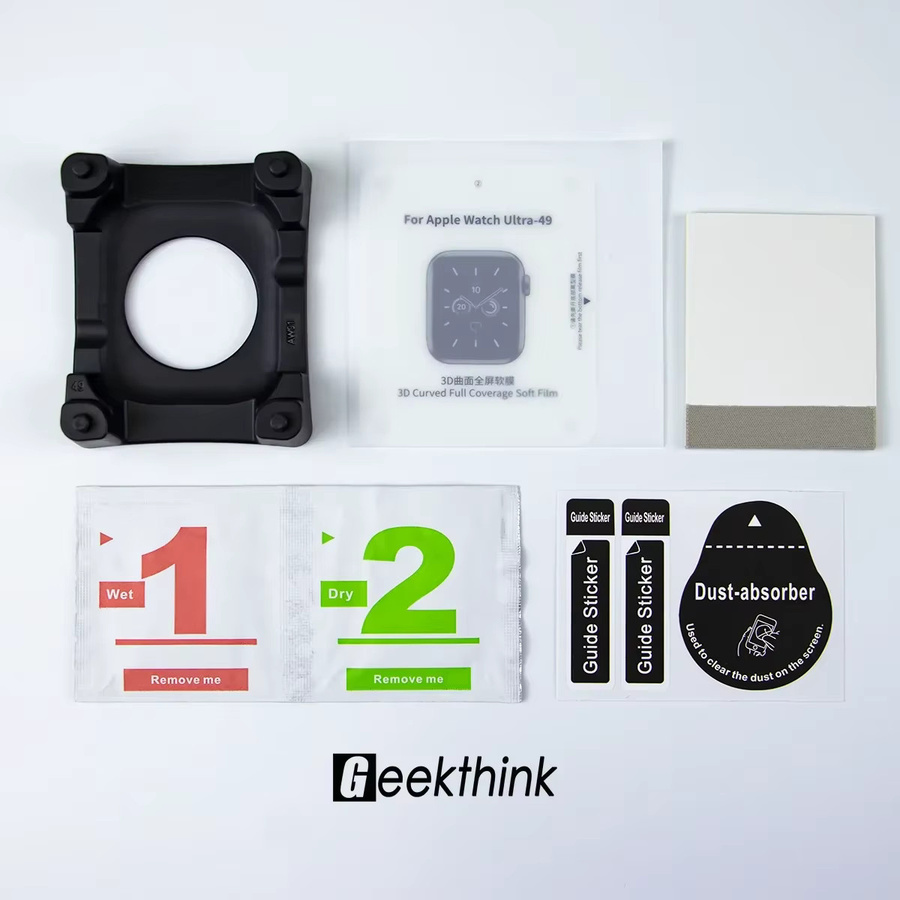 CAOWTAN Displayschutz Silikon, transparent, Apple Series 10 46 mm 42 mm / Watch Ultra 49 mm / 9 8 7 6 5 4 3 SE 45 mm 41 mm 44 mm 40 mm - Bild 3