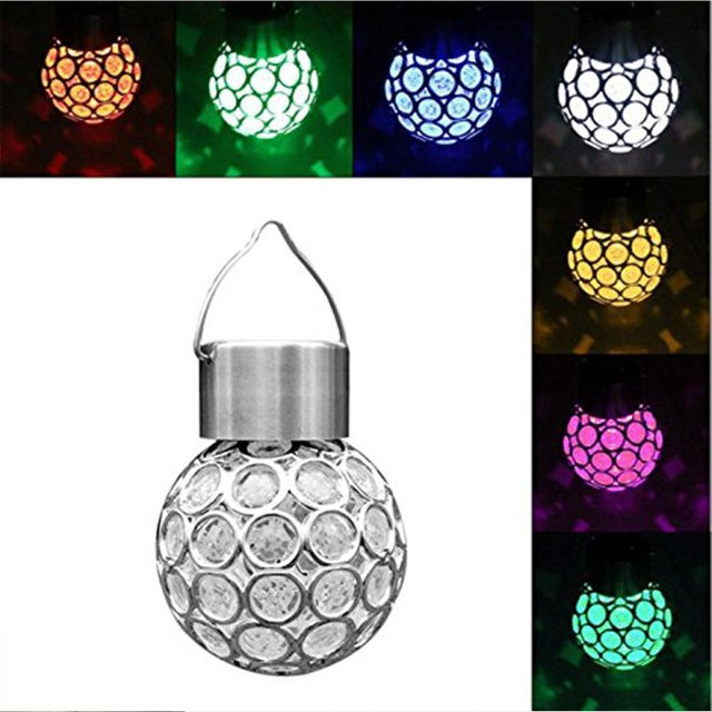 CosyHome Solar Hohlkugel Licht Bunt LED Hängelampe für Garten und Terrasse in Grau und Multicolour - Bild 1