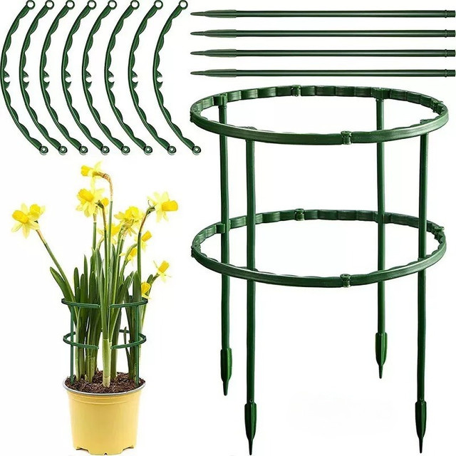 Pflanzenstützpfahlständer aus Kunststoff in Grün für Blumen und Gewächshäuser, 48 Stück - Bild 1