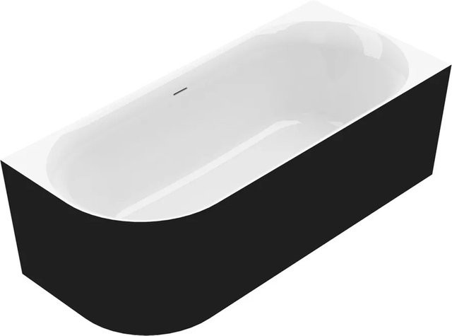 Ottofond Badewanne Mince Corner Eckbadewanne links in Schwarz Weiß B/T: 180 x 80 cm - Bild 1