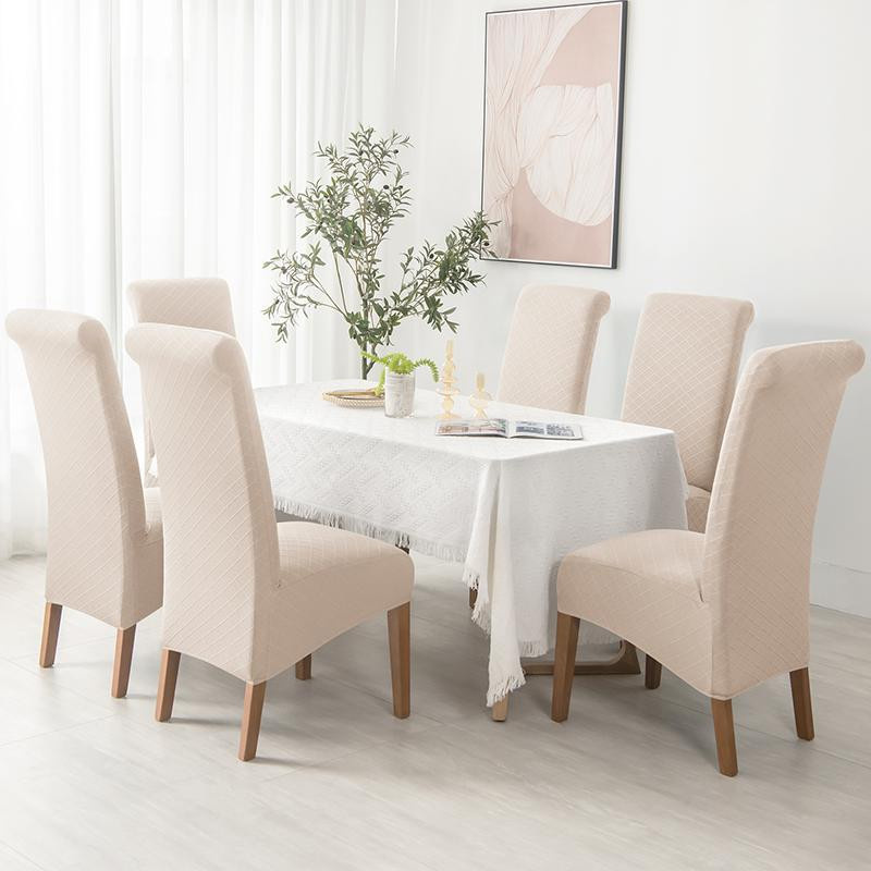 Rhombus-Jacquard-Stretch-Stuhlbezug in XL-Größe für Esszimmer und Küche, weiß, schmutzabweisend und kratzfest - Bild 2