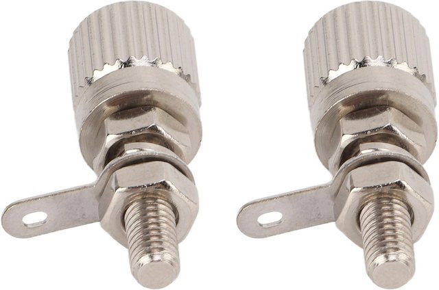 2 Stück Stromklemmen M4x27mm aus Messing in Silber von TOMTOP JMS - Bild 1