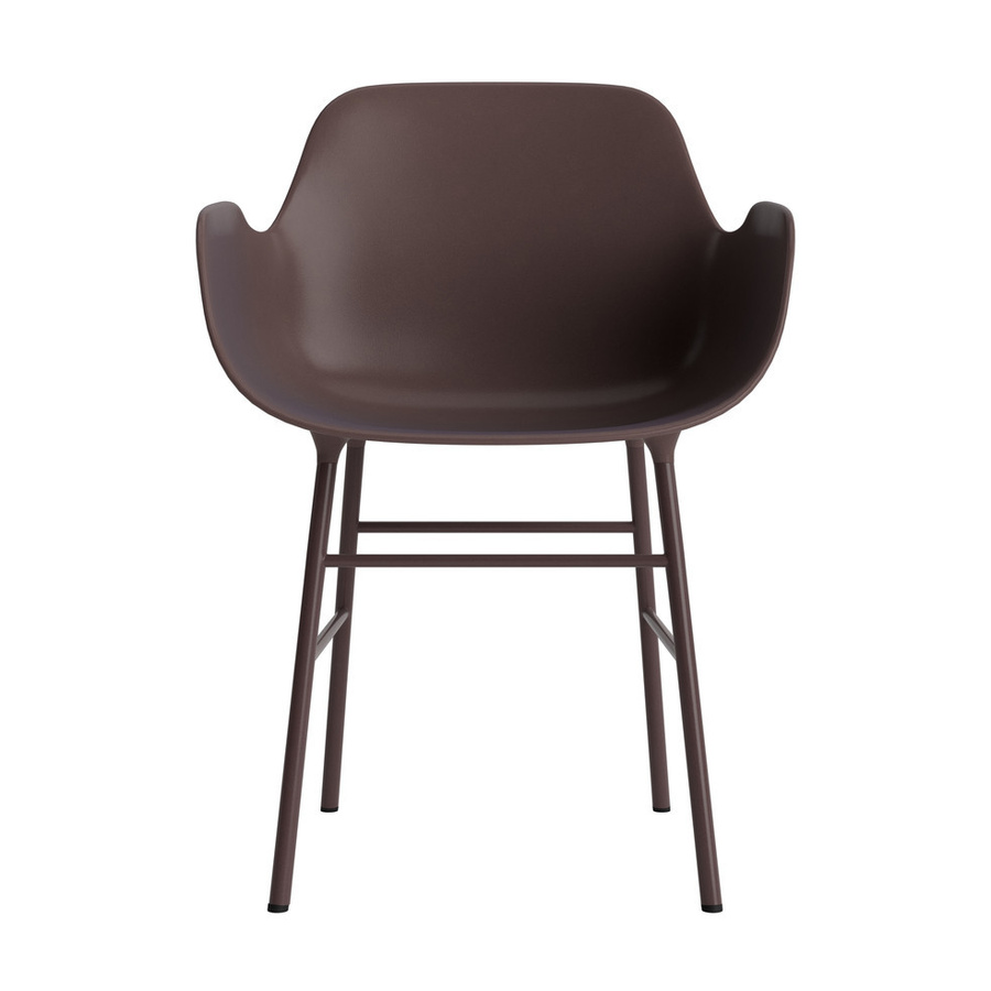 Normann Copenhagen Form Armlehnstuhl in Braun mit lackiertem Metallgestell im skandinavischen Design - Bild 2