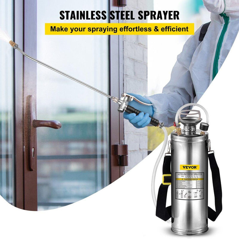 Buying Solutions MB Drucksprühgerät aus Edelstahl in Silber mit 10 l Volumen, verstellbare Düse und verstellbarer Schultergurt - Bild 4