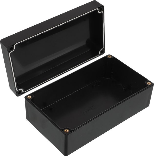 Wasserdichte elektrische Anschlussdose aus Kunststoff in Schwarz für Außenbereich und Sicherheitsüberwachung, Staubdichtes Projektgehäuse, B/T/H: 15,7 x 8,9 x 6,0 cm - Bild 1