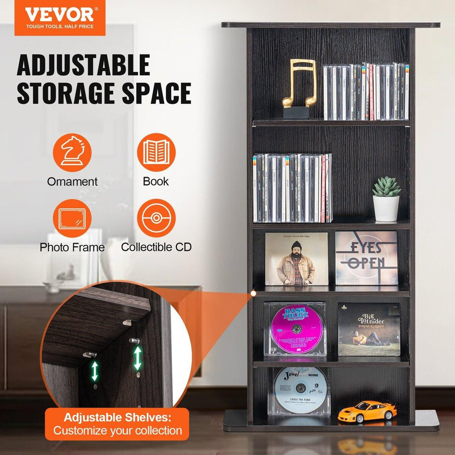 Medienaufbewahrungsschrank Buying Solutions MB mit 5 verstellbaren Regalen für 240 CDs und DVDs in Espresso Braun - Bild 8