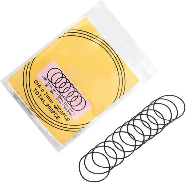 O-Ring Gummi Dichtung, 0,7 mm, gelb, Uhren-Zubehör - Bild 1