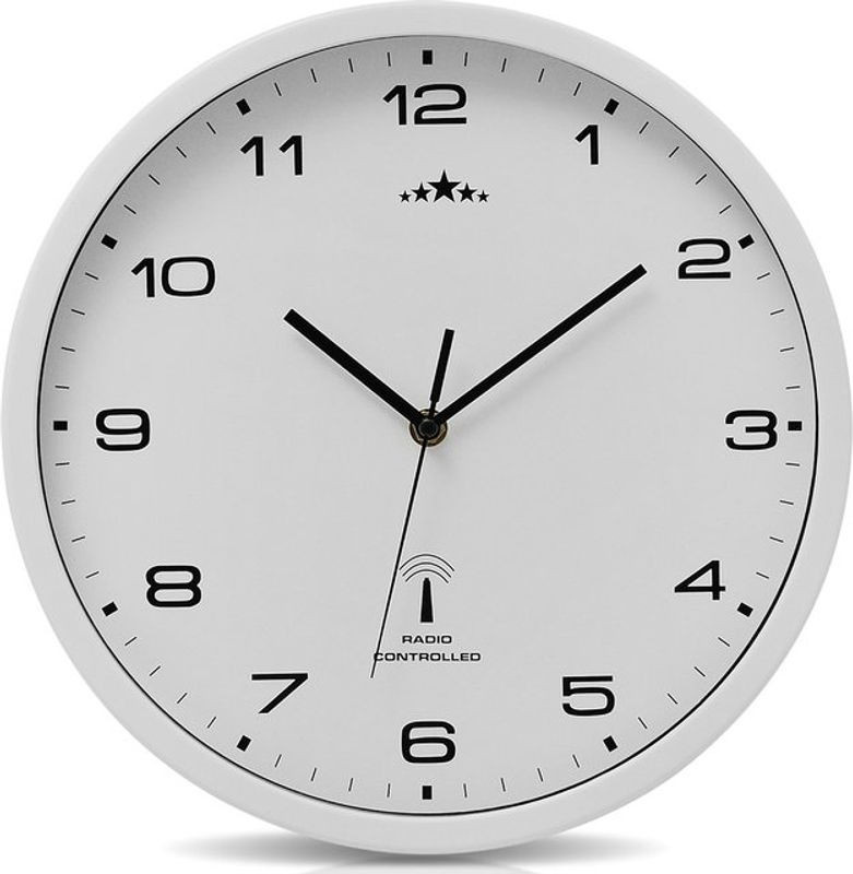Monzana Wanduhr Funk Modern Weiß Rund Ø 31 cm Geräuschlos - Bild 1