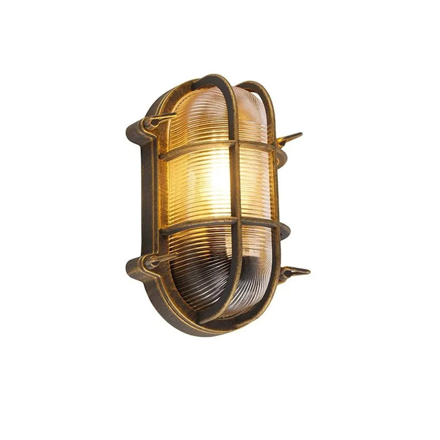 QAZQA Wand- und Deckenleuchte Nautica in Gold und Messing, ovale Glasleuchte IP44 für Badezimmer und Außenbereich, dimmbar, E27 - Bild 2