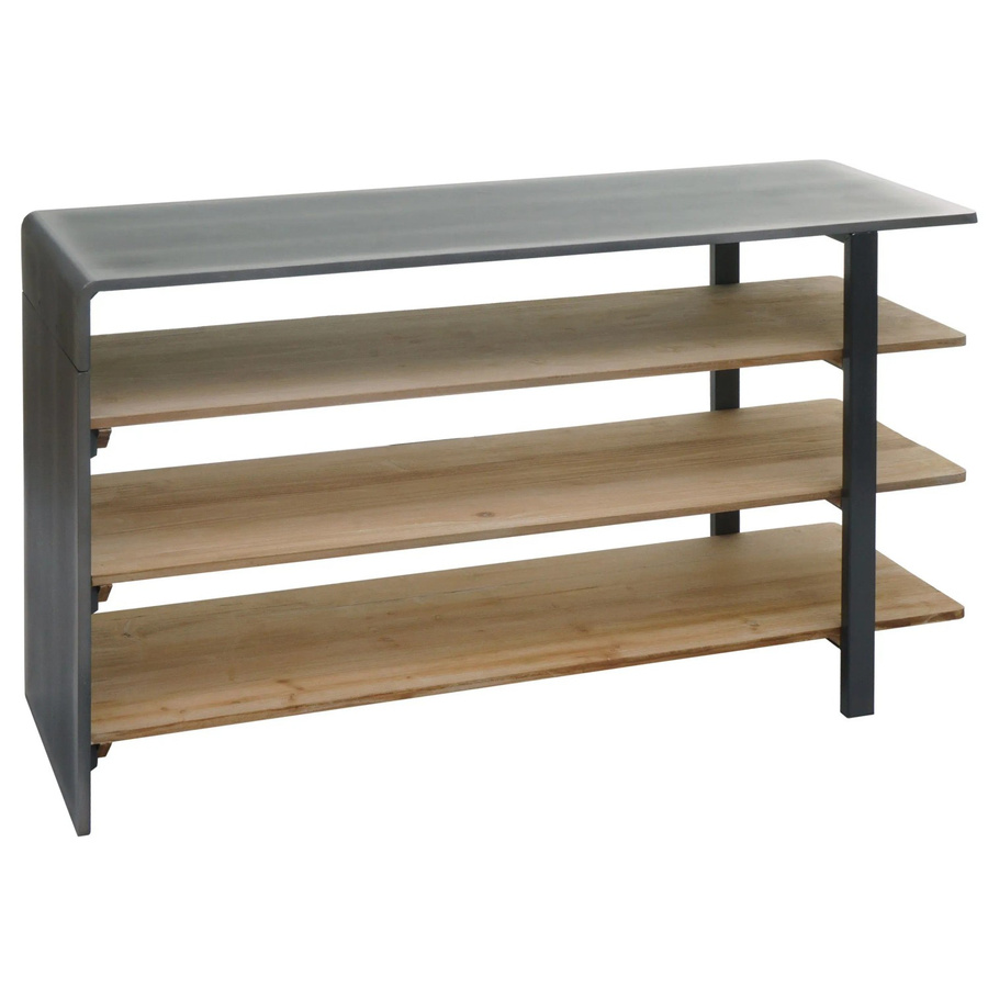 BERLINLODGE Wohnregal im Industrial Design aus Massivholz und Eisen, H x B x T: 72 x 119 x 40 cm - Bild 2