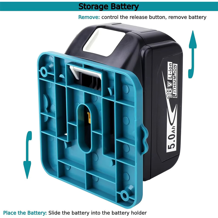 5er Set Batterie Halterung Wandhalterung für Makita 14,4 V und 18V Li-Ion Akkus - Bild 3