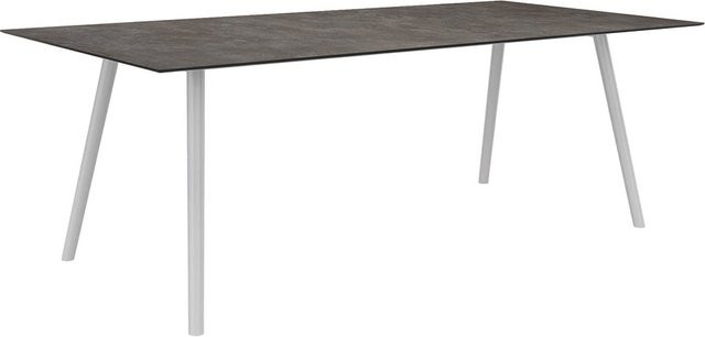 Stern Tisch Interno mit Silverstar 2.0 Stone Platte, Aluminium weiß/grau, B/T: 220 x 100 cm - Bild 1
