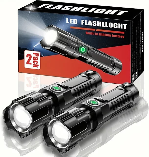 XIWANGFIRE LED-Taschenlampe mit 1000 Lumen, wiederaufladbar und wasserdicht für Notfälle und Camping - Bild 1