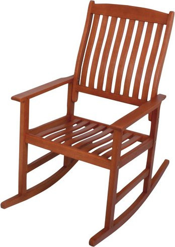 Garden Pleasure Schaukelstuhl Florida aus Eukalyptusholz in Braun, B/H/T: 62 x 102 x 93,5 cm - Bild 1