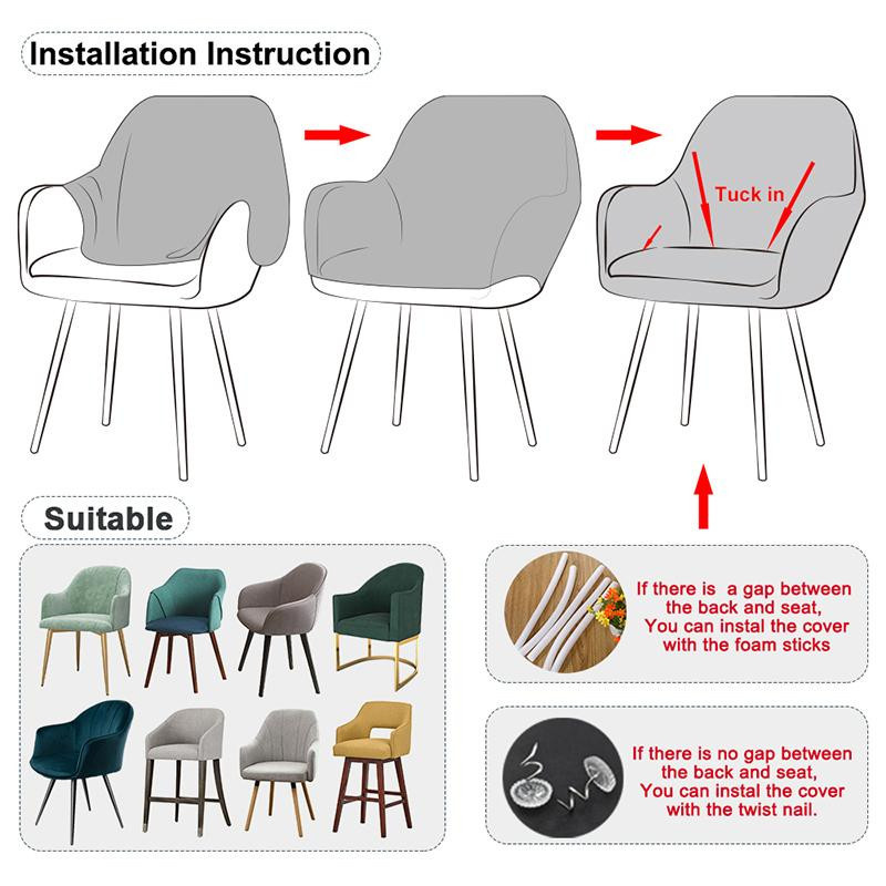Leorate Sesselbezug im modernen Stil mit Grafikprint, Multicolor, Stretchmaterial aus Polyester und Baumwolle, passend für Ohrensessel und Barstühle - Bild 1