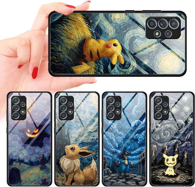 Lustige Pokemon Glas-Hülle für Samsung Galaxy A-Serie in Transparent und Multicolour - Bild 1