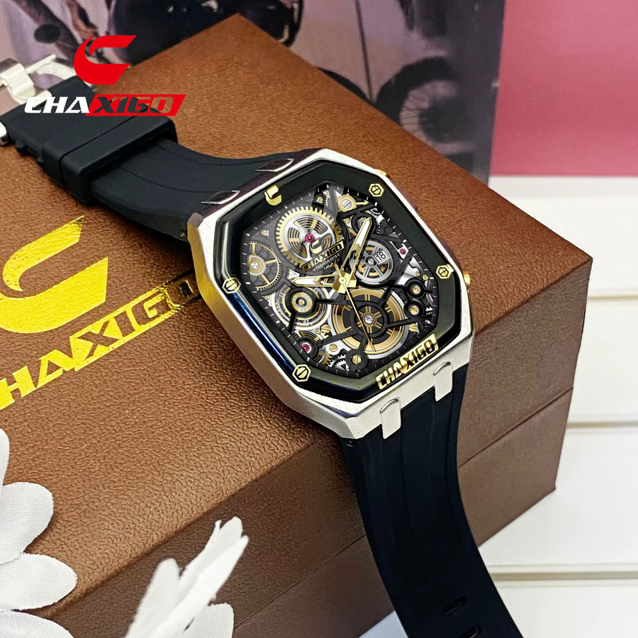 CHAXIGO Armbanduhr Quarz, Silikonarmband, Schwarz, Herren - Bild 3