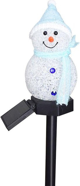 Solar Schneemann LED Gartenlampe von TOMTOP JMS zur Weihnachtsdekoration für Garten und Balkon in Blau und Weiß - Bild 1