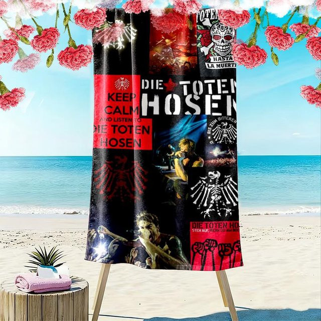 Die Toten Hosen Print Strandtuch Schwarz B: 70 cm, H: 140 cm - Bild 1