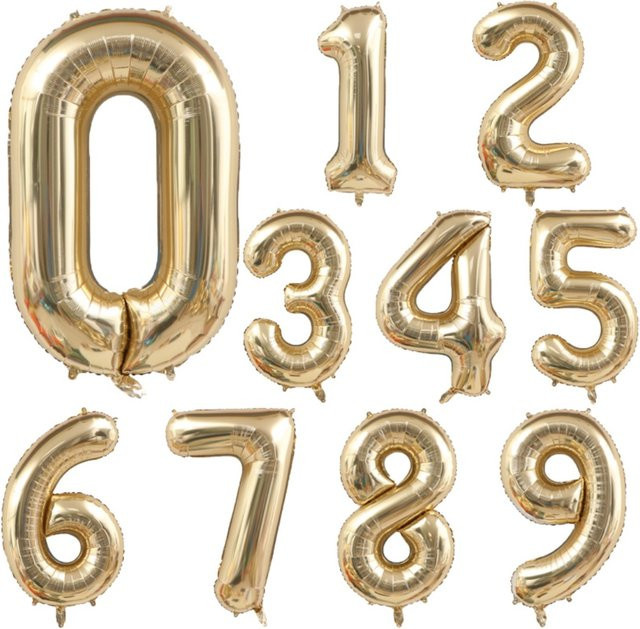 LQZZY Zahlenballon aus Folie in Champagner-Gold für Geburtstagsdekorationen, 101,6 cm - Bild 1
