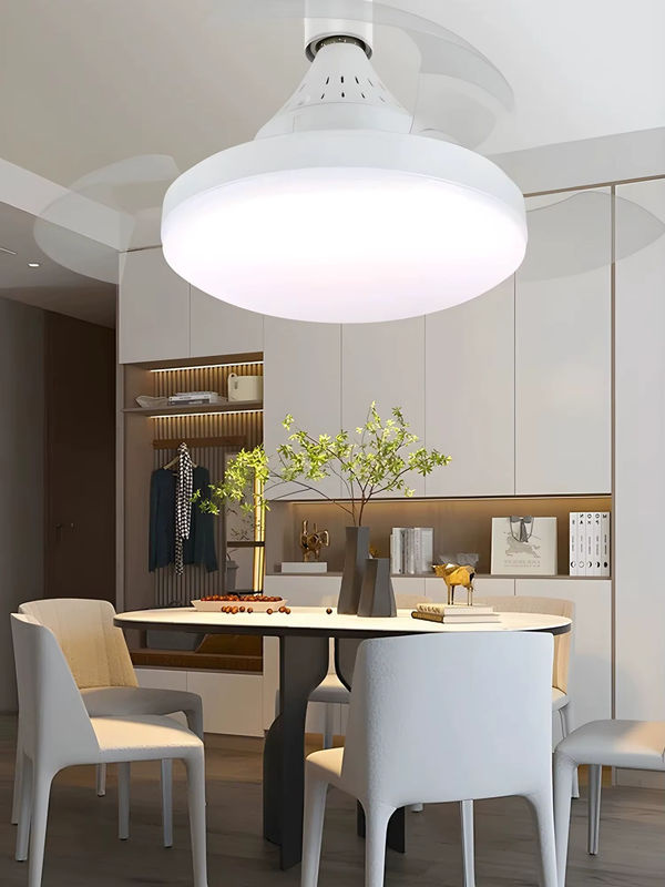 IRALAN LED-Deckenventilator mit einziehbaren Flügeln in Weiß, moderner Deckenleuchte mit E27-Sockel für Wohnzimmer und Schlafzimmer - Bild 3