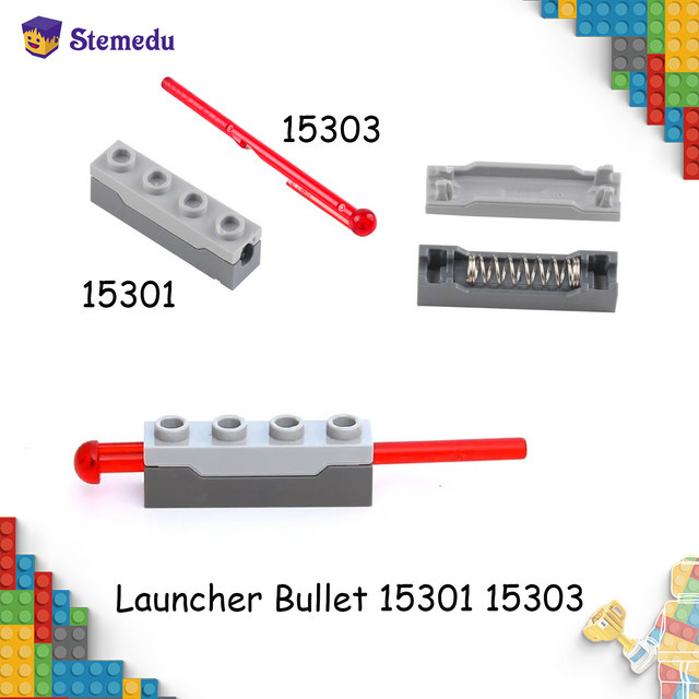 Stemedu MOC Launcher Missile Bullet Nachfüllpackung aus Kunststoff für Bausteine-Shooter-Mechanismen - Bild 1