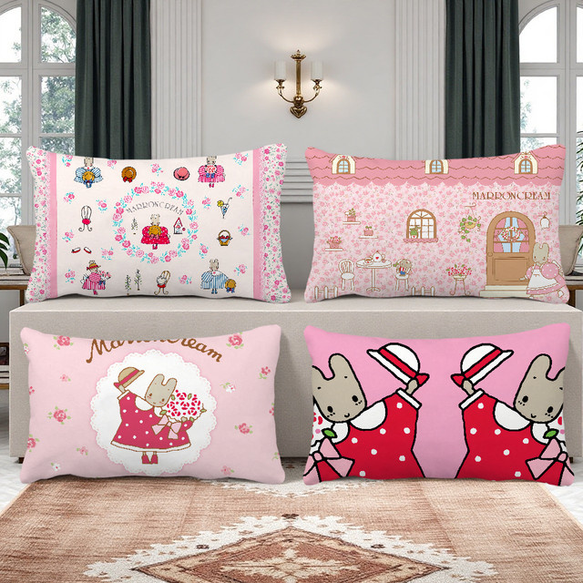 Sanrio Kawaii Cartoon Kissenbezug Marron und Cremefarben für Sofa und Wohnzimmer - Bild 1