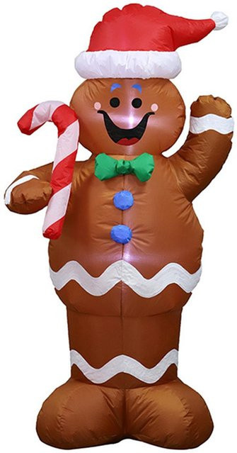 Aufblasbarer Lebkuchenmann Neoglint für Weihnachten, braun, Höhe: 150 cm - Bild 1