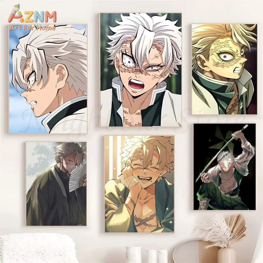 Kayou Demon Slayer Sanemi Shinazugawa Leinwand-Wandkunst, Anime-Poster-Dekoration, Mehrfarbig - Bild 5