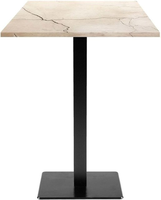 RestooTab Stehtisch Milan quadratisch in Weiß und Schwarz, B/T/H: 60 x 60 x 113 cm - Bild 1