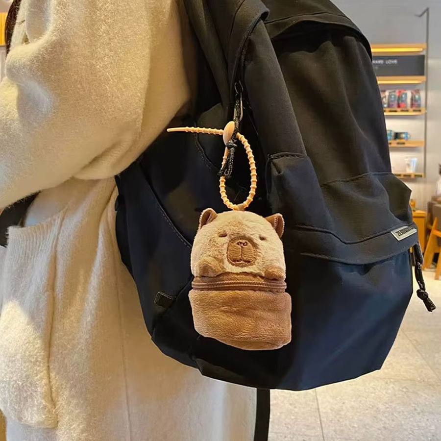 Cartoon Capybara Geldbörse Headset Tasche Anhänger, Plüsch Puppe, 1-20 Stück - Bild 2