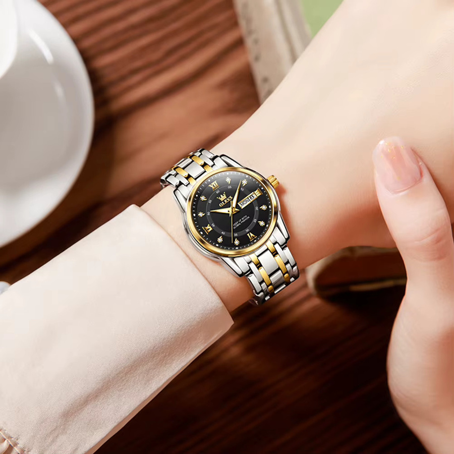 OLEVS Armbanduhr, Quarz, Edelstahl, Gold, Damen - Bild 4