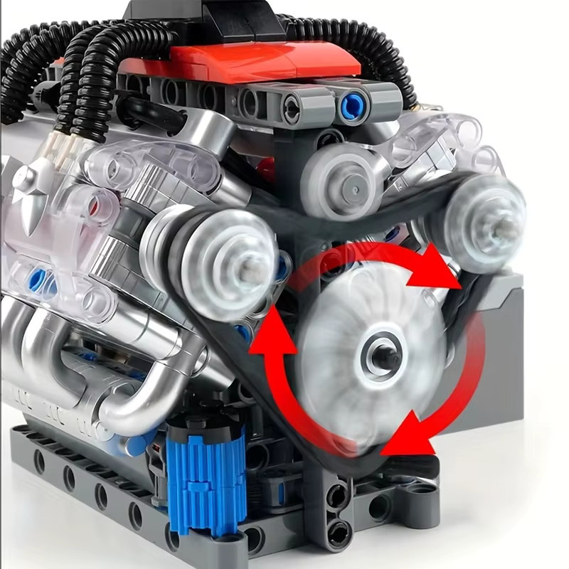 Mould King Technischer Motor LSX454 V8 Motor, Baustein Set - Bild 4