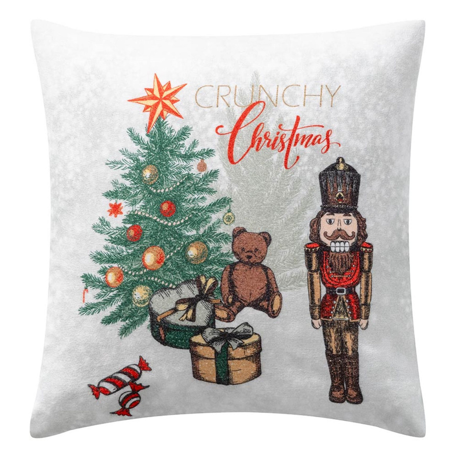 Estella Deko Kissenbezug Crunchy Christmas Nussknacker in Weiß, B/B/H: 50 x 50 x 0 cm - Bild 1