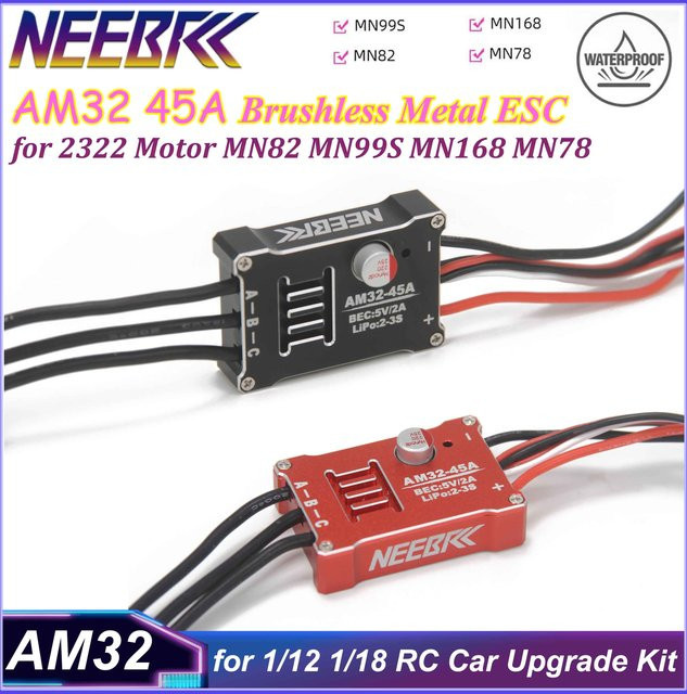 NEEBRC AM32 45A Wasserdichte Bürstenlose Metall ESC, Upgrade Power Kit - Bild 1