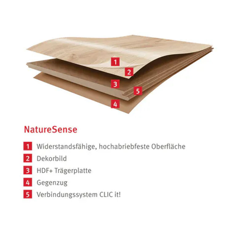 Egger Laminat NatureSense Achensee Eiche in Braun, B: 19,3 cm, L: 129,2 cm, H: 0,7 cm - Bild 2